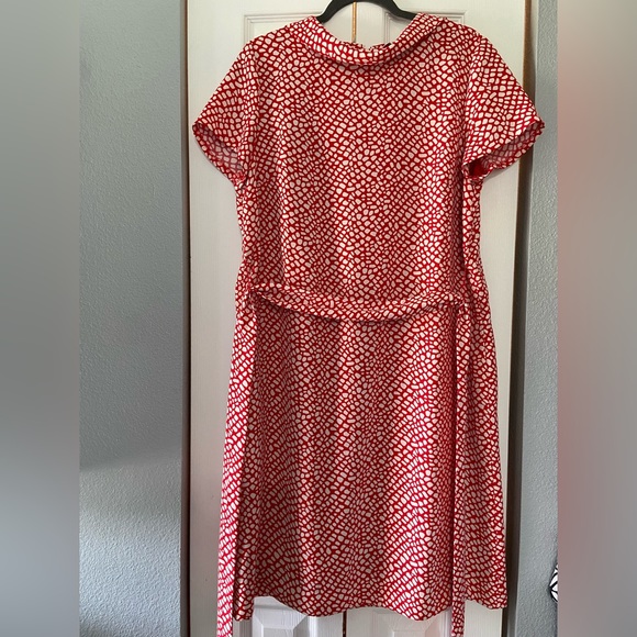 Liz Claiborne size 14 red and off white dress - Picture 3 of 8